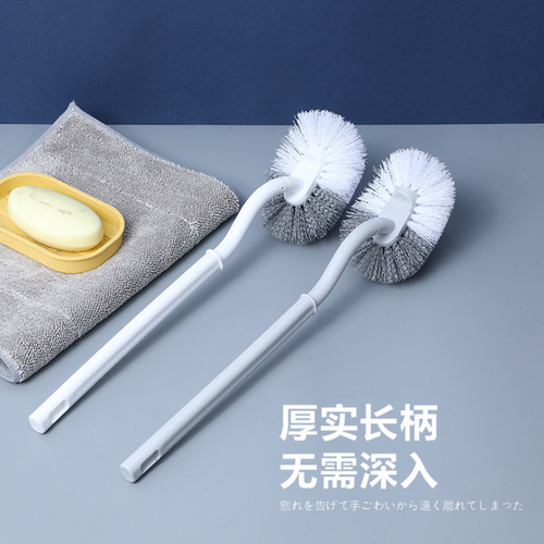 Long-handled toilet brush with no dead ends for home bathroom wall-mounted soft-bristle brush toilet brush artifact