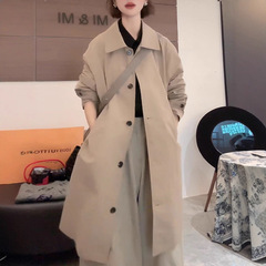 韩版休闲气质风衣外套女2025春秋新款中长款英伦风大衣小个子上衣