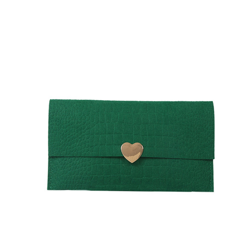 Hand-grabbed envelope bag for women with crocodile pattern and stylish horizontal style large-capacity wallet  new felt liner bag