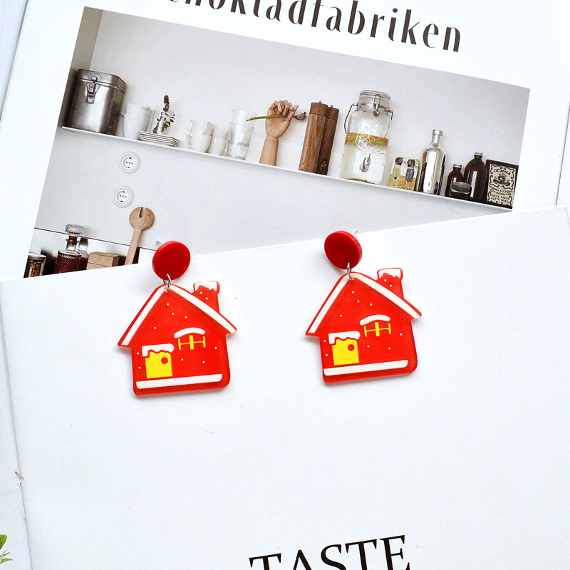 Christmas Festival 1 Pair Cartoon Style Christmas Tree Santa Claus Arylic Drop Earrings