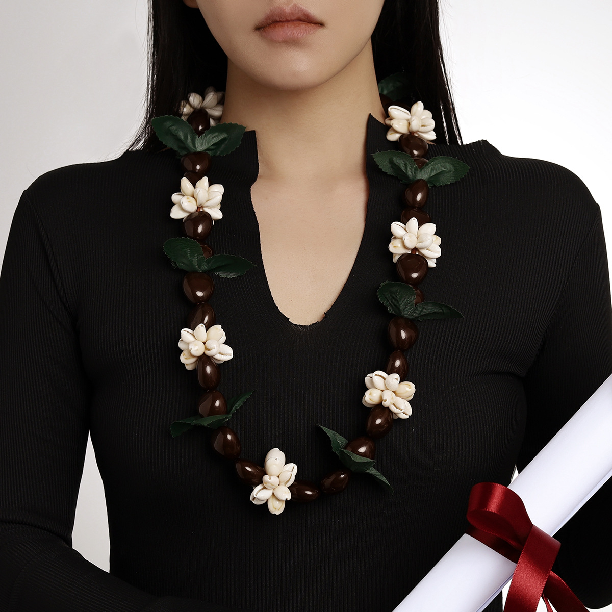 跨境配饰毕业庆典荣誉花环披肩 毕业季手工编织绶带