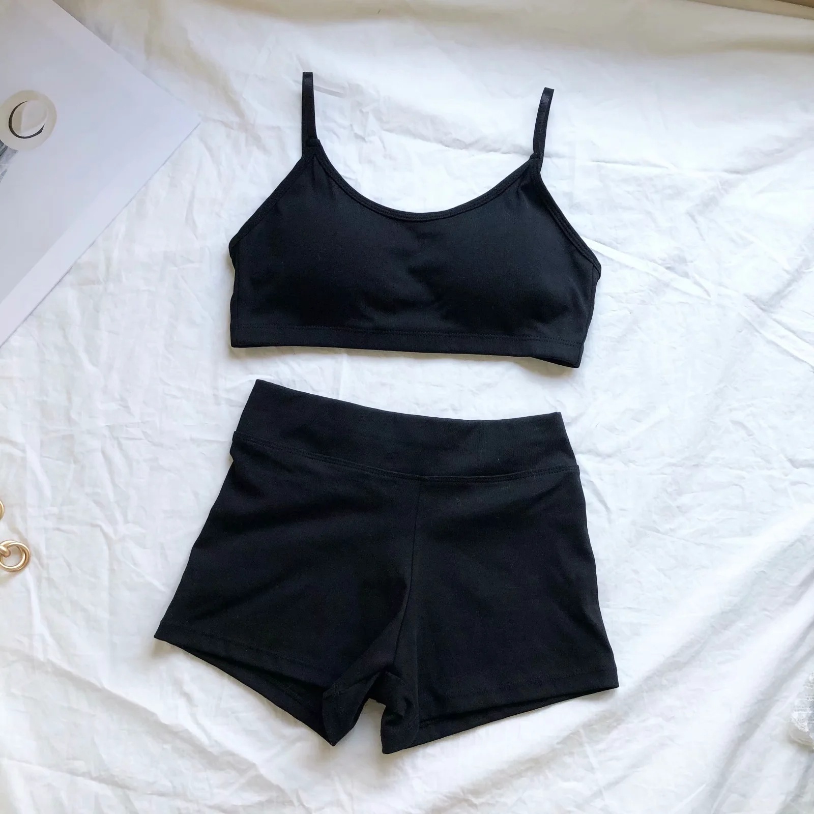 short yoga sling vest high elasticity tight sports shorts suit NSAC38432