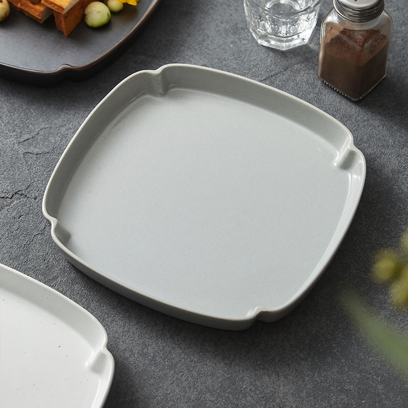 Platos cuadrados profundos de alta calidad, platos de platos creativos para el hogar, platos de hotel, platos de cerámica de restaurante de alta calidad