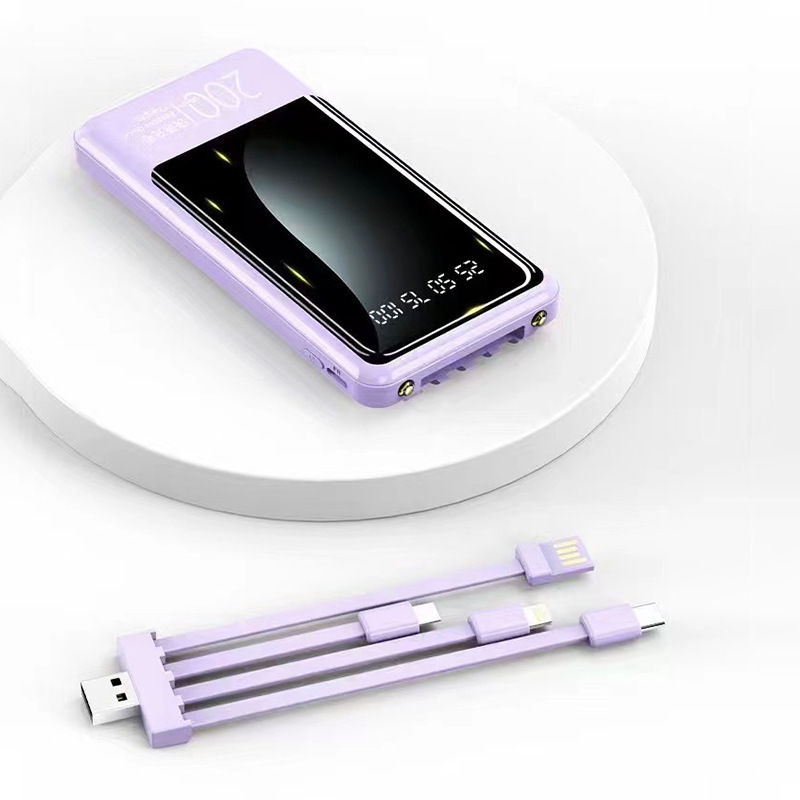 Cuatro líneas con 20000 mAh al aire libre viaje portátil tesoro de carga de gran capacidad de diseño de espejo creativo en stock