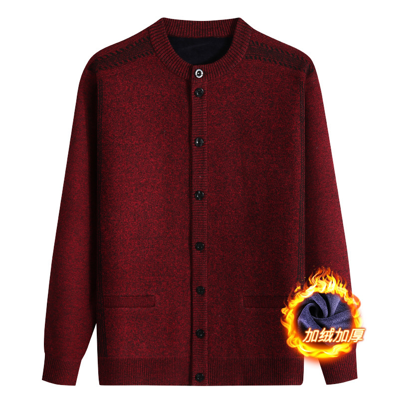 Dad's Spring and Autumn Sweater Men's Top Long Sleeve Grandpa's Sweater Jacket Knitted Cardigan Old Man's plus size Men's Wear