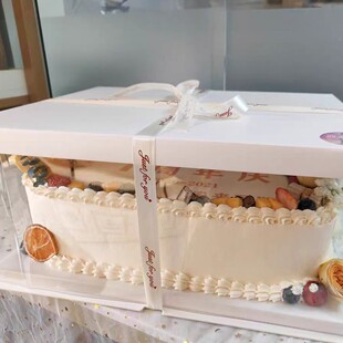 Creative new exquisite rectangular cake box transparent birthday plastic 16.18.20.24 inch packaging box