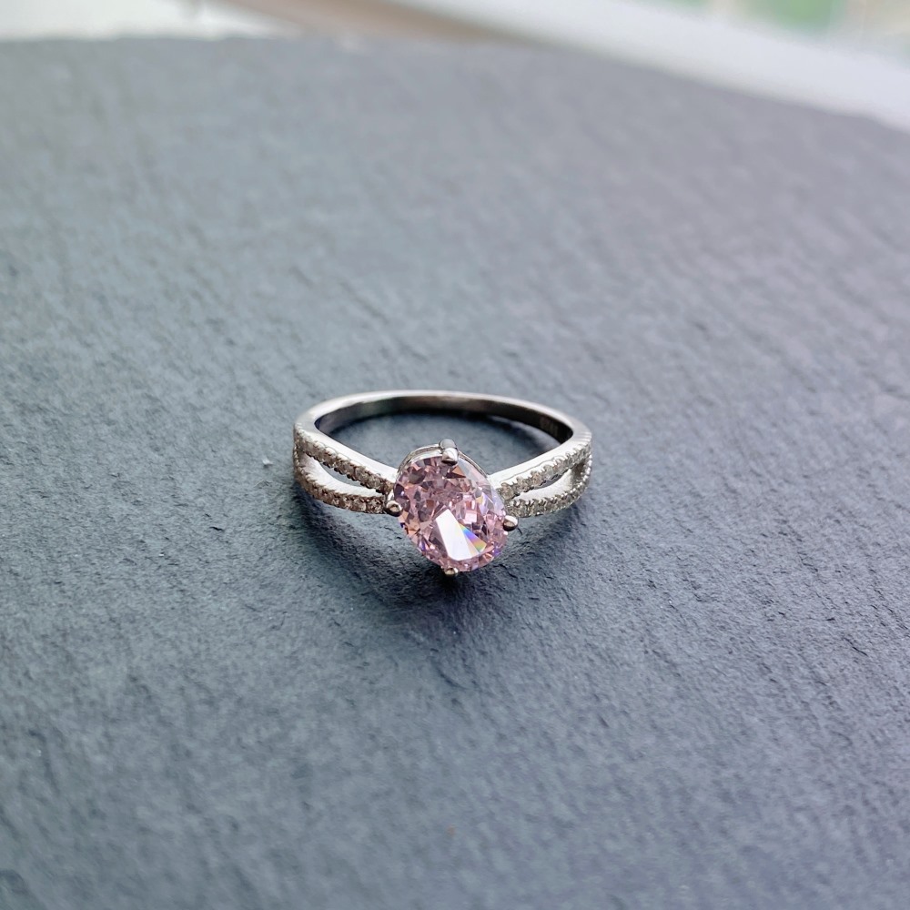 Fashion Geometric Sterling Silver Plating Zircon Rings 1 Piece