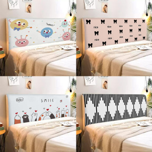 Cartoon small fresh all-inclusive bedside cover set elastic bed back cover four seasons universal bedside dust protection cover =