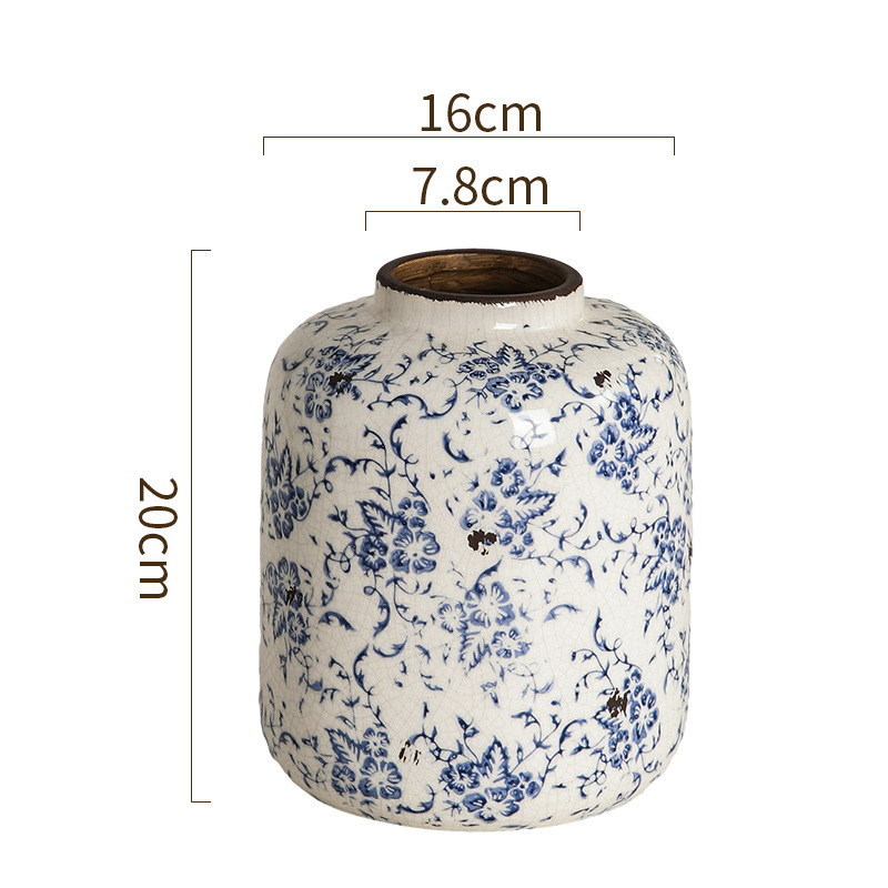 Modelo ZD de porcelana azul y blanca con grietas de hielo retro