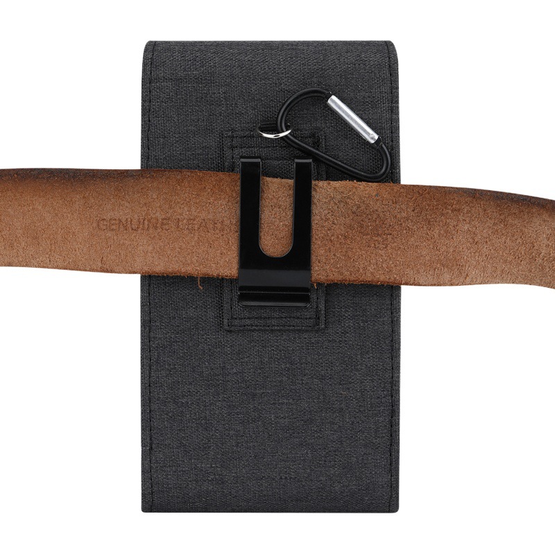 Suitable for 15Pro Oxford Cloth Waist Bag Mobile Phone Leather Case Samsung Flip Nylon Cloth Double Layer Bag Universal Protective Cover