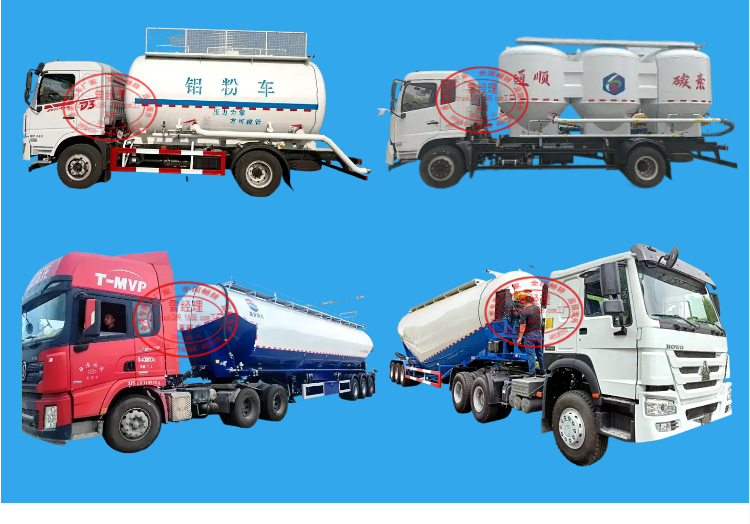 Sinotruk (8X4) 40-Cubic-Meter Bulk Cement and Ash Tanker Truck, Carbon Aluminum Powder Tanker Truck, Powder Material Tanker Truck