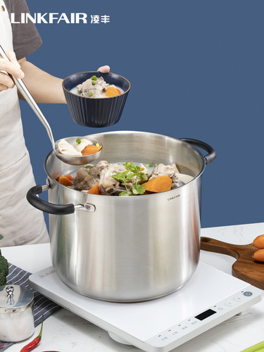 K9HX wholesale thickened 304 stainless steel soup pot household stew pot soup pot double-ear cooking pot gas induction cooker
