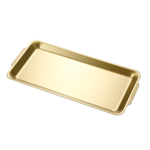 304 Korean-style stainless steel plate rectangular plate barbecue plate snack plate metal tray simple craft decoration plate