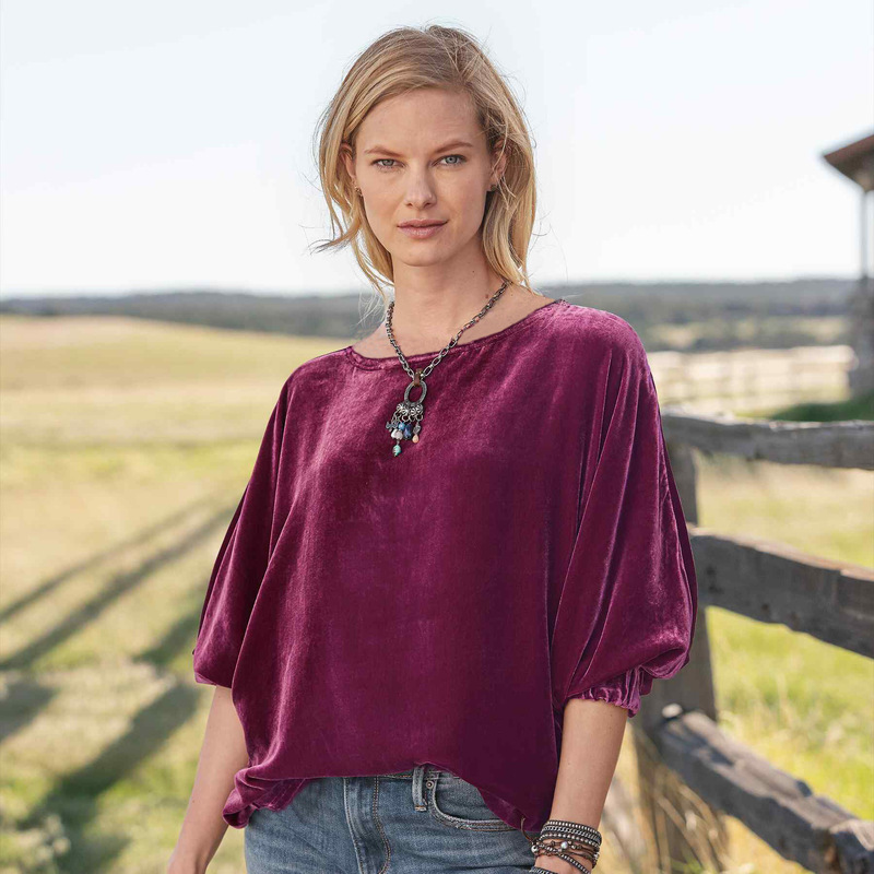 Cross-Border New Women's Tops 2025 Independent Station Amazon Round Neck Drawstring Gold Velvet Loose European and American T-Shirt