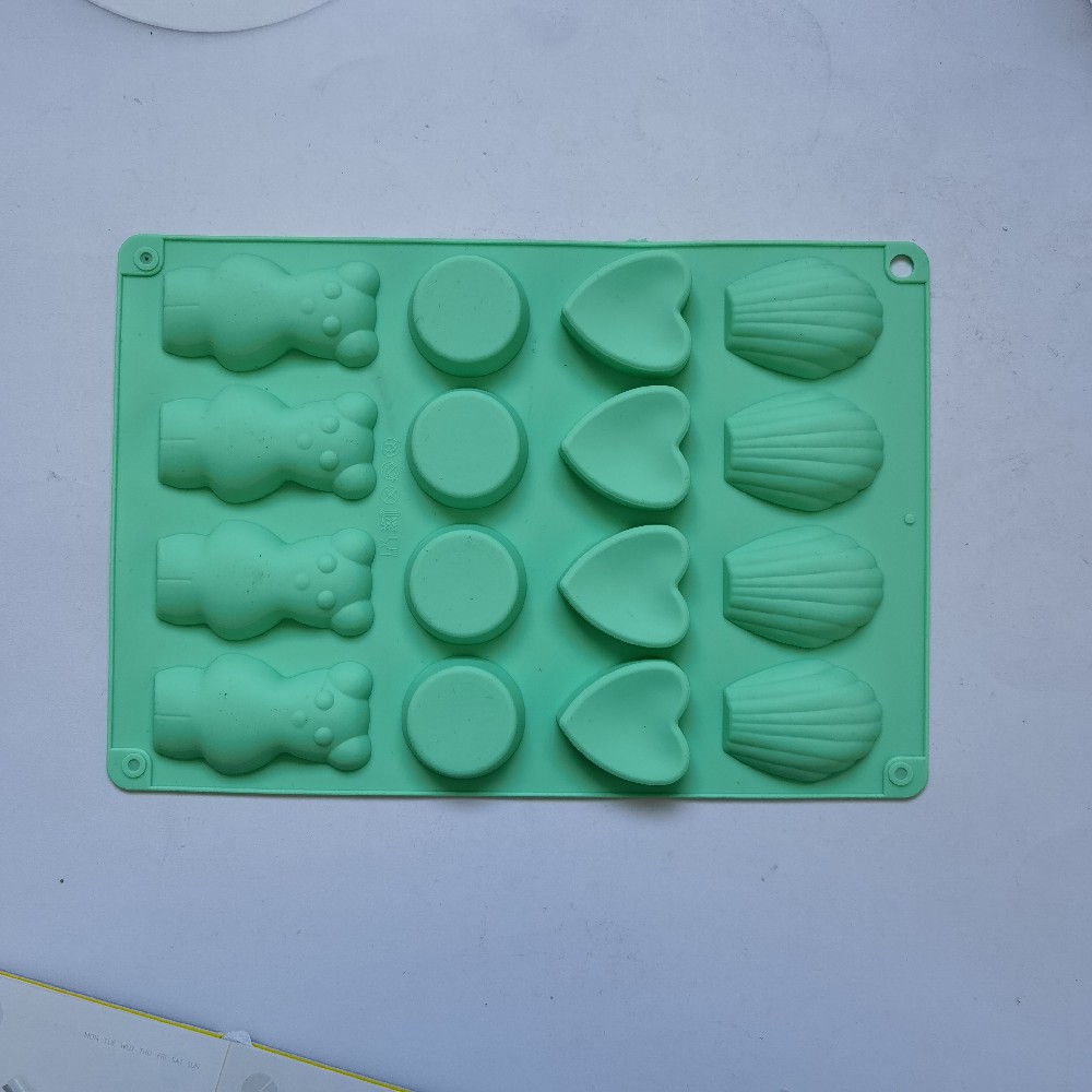 16 cuatro grupos de amor de oso 8 molde de silicona pastel helado pudín molde de postre jabón utensilios