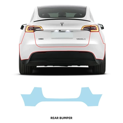 Tesla Model Y Special TPU Car paint protective film - rear-bumper-tpu-membrane-imported-tpu-film-special-car-cutting