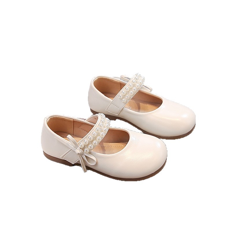 Niñas zapatos de plata 2026 nuevos niños primavera y otoño Marizhen zapatos de cuero para niñas zapatos de princesa de arco de perla image 6