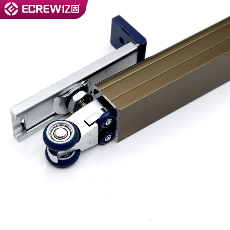 Sliding Door Hanging Wheel Hanging Rail Kitchen Wooden Door Hanging Sliding Door Guide Rail Bidirectional Heavy Duty Nylon Wheel Track Sliding Rail Accessories