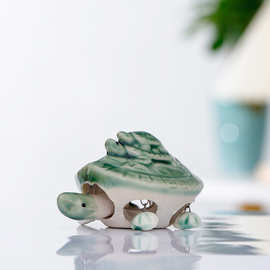 陶瓷乌龟玩具地摊装饰礼盒景区礼品工艺品鱼缸造景摆件新中式跨境