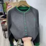 圆领宽松拼色新款开衫