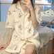 Pajamas Women's Summer Cute Crayon Shin New Fresh Student Cartoon Short-sleeved Cardigan Outwear Summer Home Clothes Set