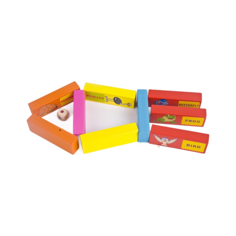 Los niños de educación temprana de madera de ocio animal Jenga Genga gengagan Genga