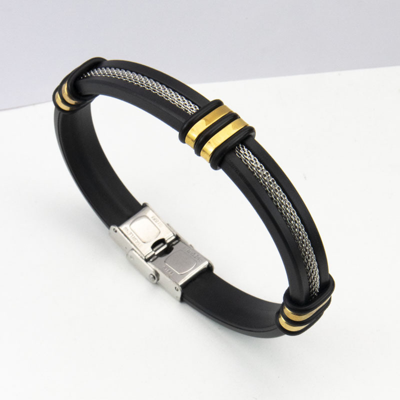 Manufacturer Wholesale Foreign Trade Cross-Border Hot Fashion Versatile Men's Punk Hip-Hop Stainless Steel Exaggerated Bracelet Dropshipping