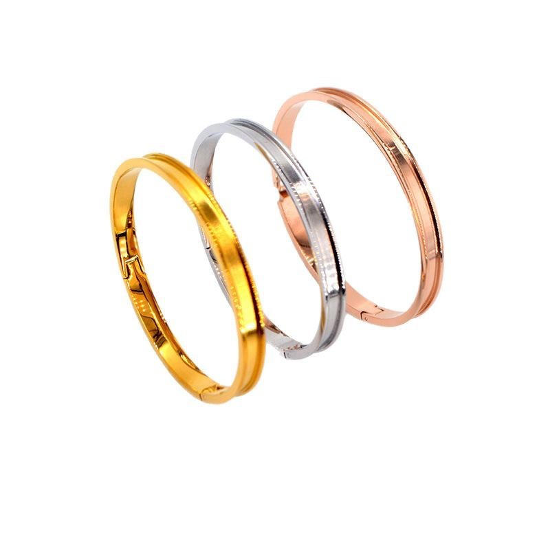 ファッションOLステンレスDIY開口溝ブレスレット中古開梱皮老花創意アクセサリー直供|undefined