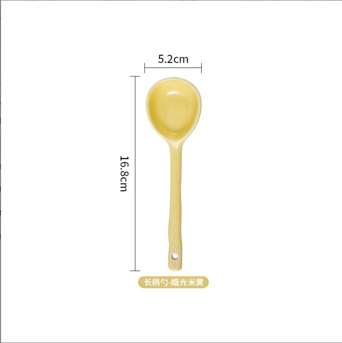 긴 손잡이 숟가락 왁스 베이지