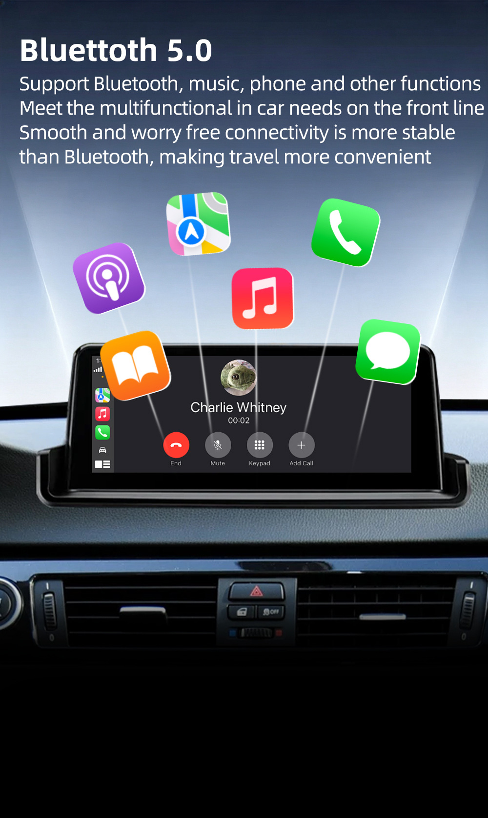 Car-Mounted Large-Screen Navigation System Suitable for Bmw 3 Series E90 E91 E92 E93 2005-2012 Bluetooth Carplay