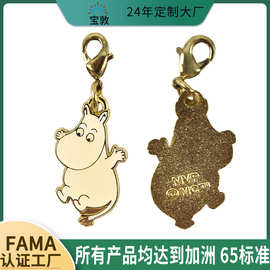 跨境新款动漫IP金属钥匙扣定制饰品包包挂件卡通LOGO可印刷钥匙扣