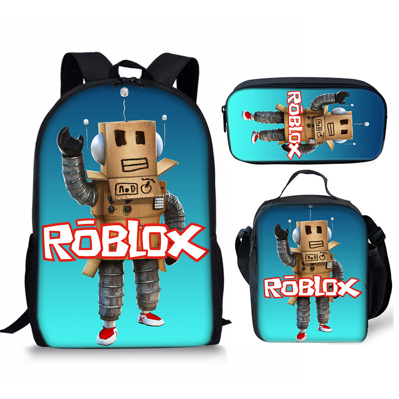 3D 新製品 Roblox 学生スクールバッグ ランチバッグ ペンシルバッグ Roblox プリント バックパック 3 点セット|undefined