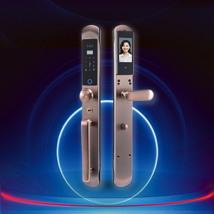 Cerradura con huella digital para puertas de casa, puertas principales de villas, cerradura inteligente de hierro forjado para exteriores, cerradura inteligente con reconocimiento facial y contraseña, modelo mejorado.