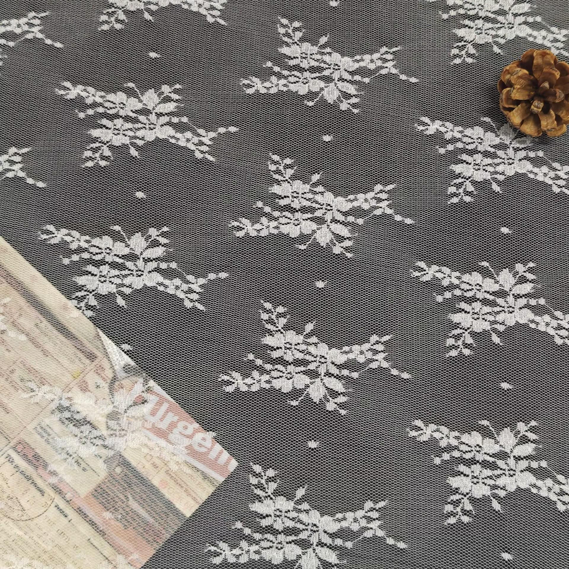 多色150cm锦氨弹力蕾丝网布 婚纱女装内衣打底衫面料剪线网孔提花