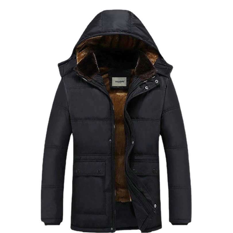 Новая осенне-зимняя куртка с хлопковой подкладкой, утолщенная куртка с хлопковой подкладкой на флисовой подкладке для средних и пожилых людей, свободная куртка с хлопковой подкладкой для папы, деловая Мужская фабрика с хлопковой подкладкой