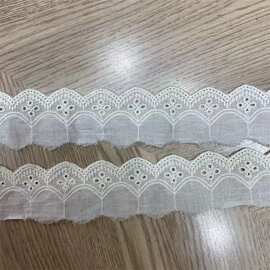 白色缕空刺绣棉布蕾丝花边 辅料手工DIY衣服裙摆裙边下摆领边装饰