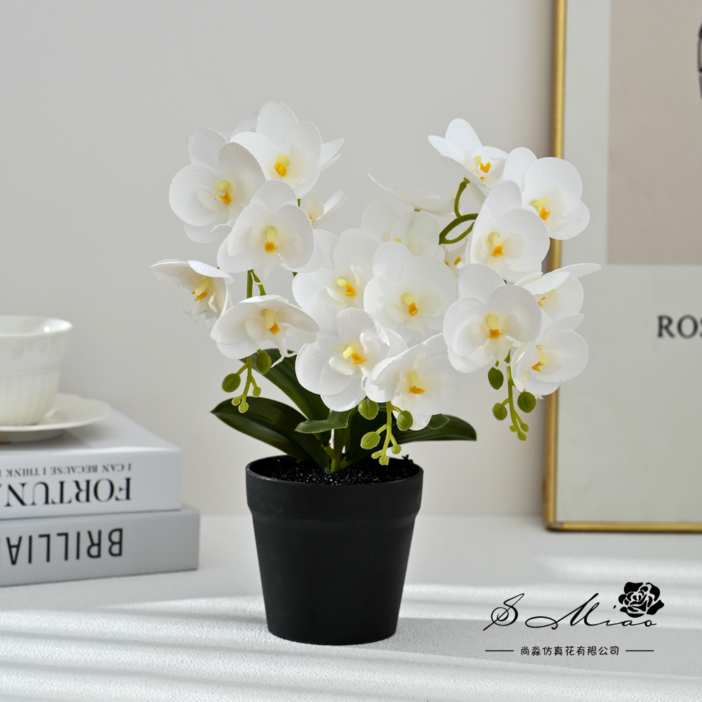 18 flores mariposa orquídea bonsai simulación de maceta creativa flores falsas decoración del hogar fotografía flores artificiales flores de boda image 7