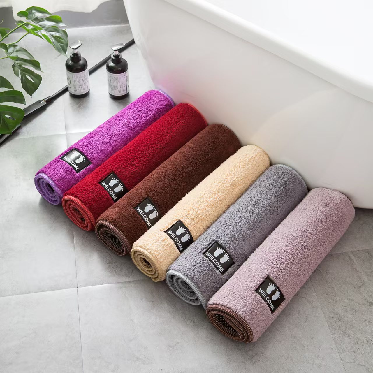 Alfombra antideslizante absorbente de agua para baño, alfombra de entrada, alfombra antideslizante para baño y cocina, impermeable para uso comercial.