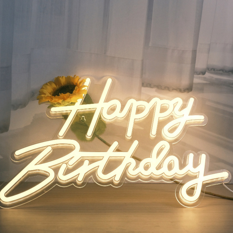 英語happybirthdayスタイルネオンライトledハッピーバースデー発光ワードパーティーデコレーション雰囲気ライト|undefined