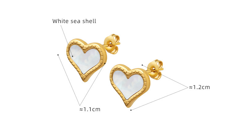 Elegant Geometric Titanium Steel Plating Shell Ear Studs 1 Pair