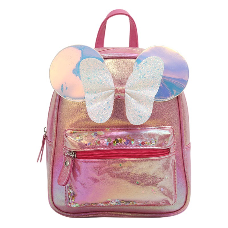 Big Tail Cat Butterfly Mickey Ears Thin Shiny Shiny Shoulder Backpack Fashion Casual Cute Schoolbag Princess Small Bag