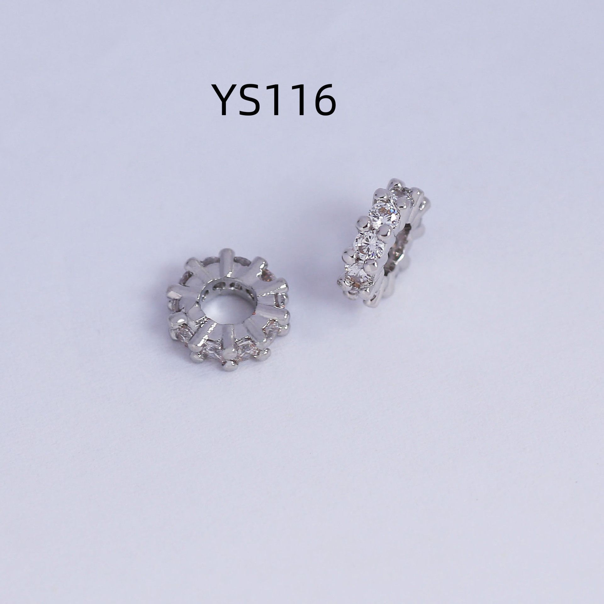 Conservar el color 18k bolsa de oro incrustada en anillos de perforación de zircon, cuentas de separación de cuentas de agujeros grandes, cuentas de separación de cuentas de DIY Crystal hand chain, accesorios de joyería de separación de cuentas