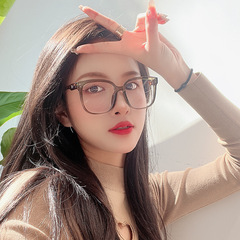 New Anti-blue light glasses for women, fashion-forward large-frame prescription sunglasses, trendy style, non-prescription lenses for men