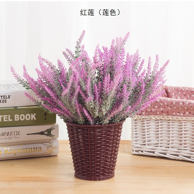 麦穗5叉植绒薰衣草仿真家居装饰植绒仿真植物人造花束仿真花批发详情25