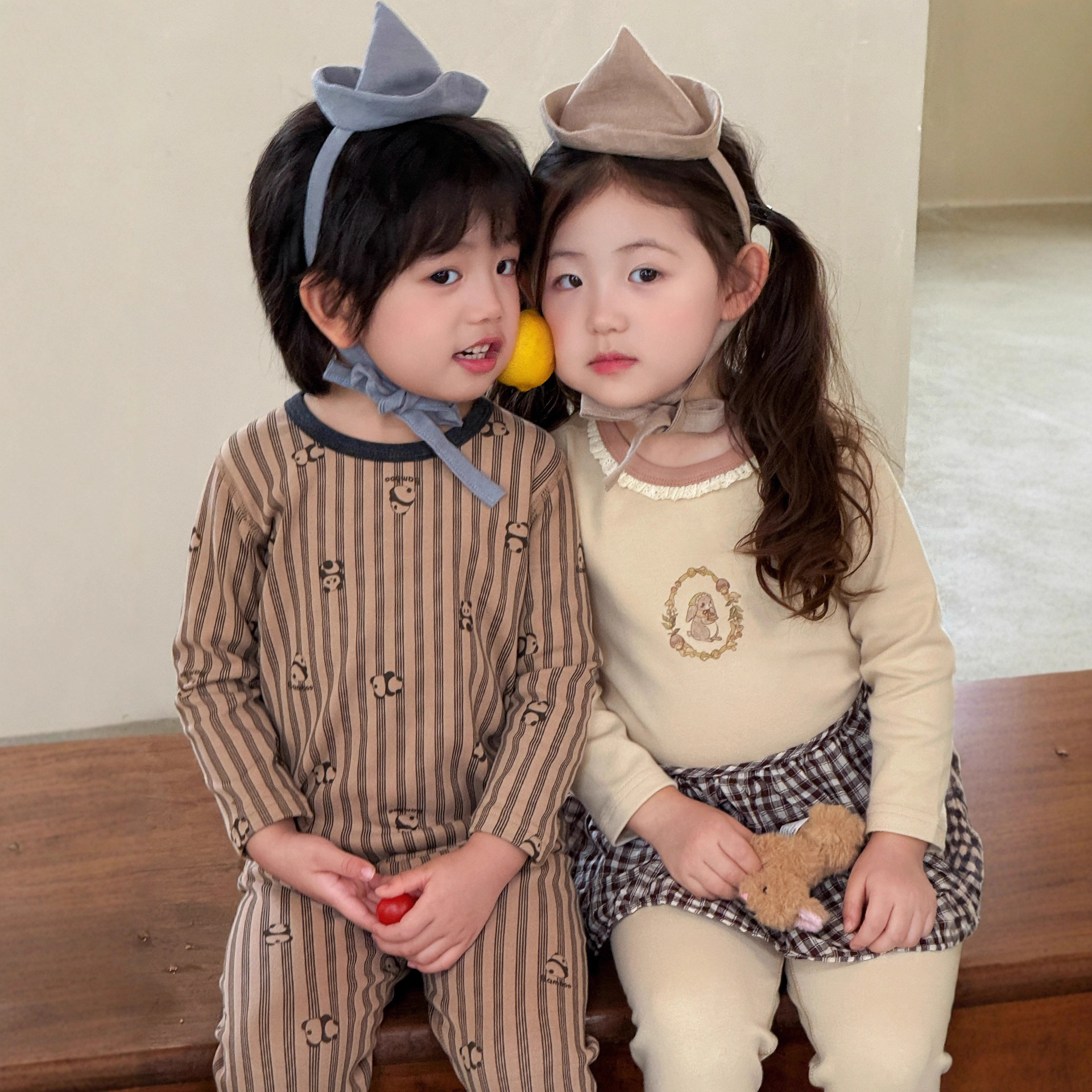 Children's Pajamas Pure Cotton Class a Boys' Autumn Clothes and Pants Set Girls 2026 Autumn and Winter Thermal Underwear Home Wear