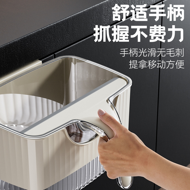 水玉模様の猫壁掛けゴミ箱家庭用キッチンパンチングなしキャビネットドア吊り下げゴミ箱スクレーパー付き粘着ゴミ箱|undefined