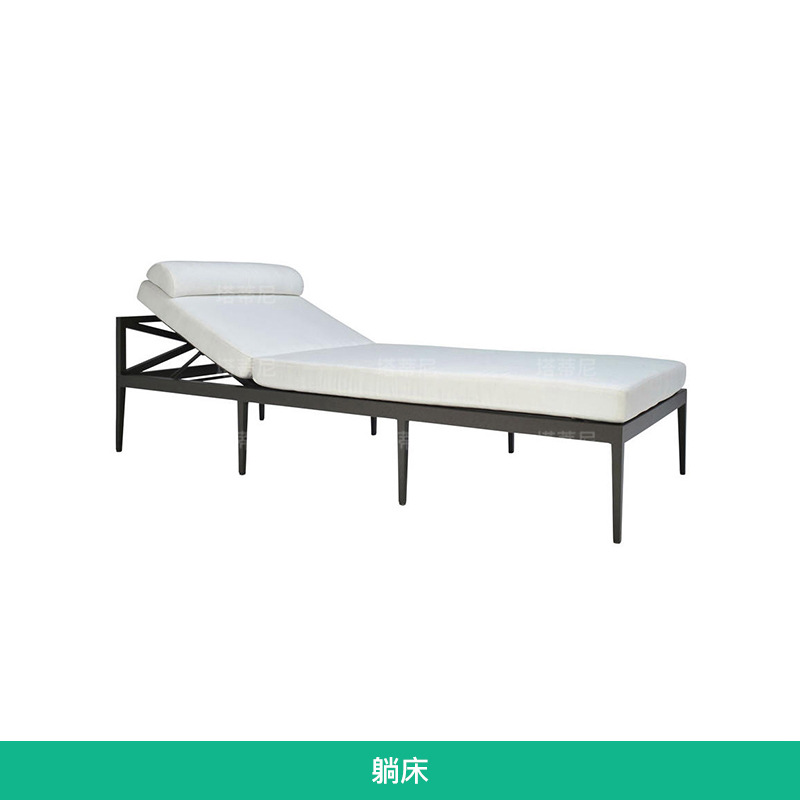 Sofá de exterior para ocio, terraza de villa, protección solar e impermeable, conjunto de muebles de jardín de aleación de aluminio sencillo para exteriores. image 12