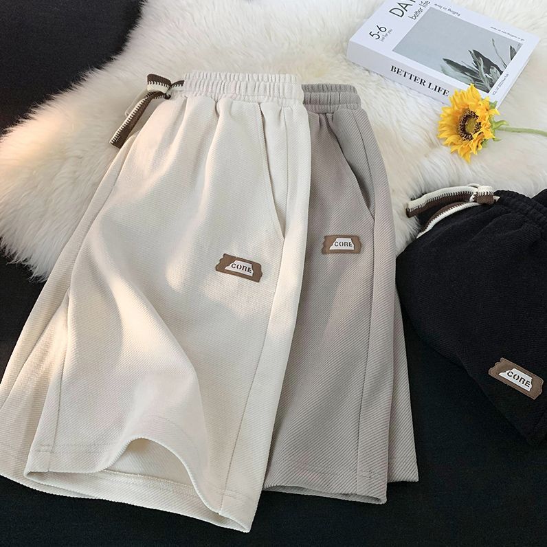 Trendy Summer Waffle Casual Shorts for Women, High Street Vibe, Couple Style, Sporty, Fashionable, Versatile Five-Point Shorts
