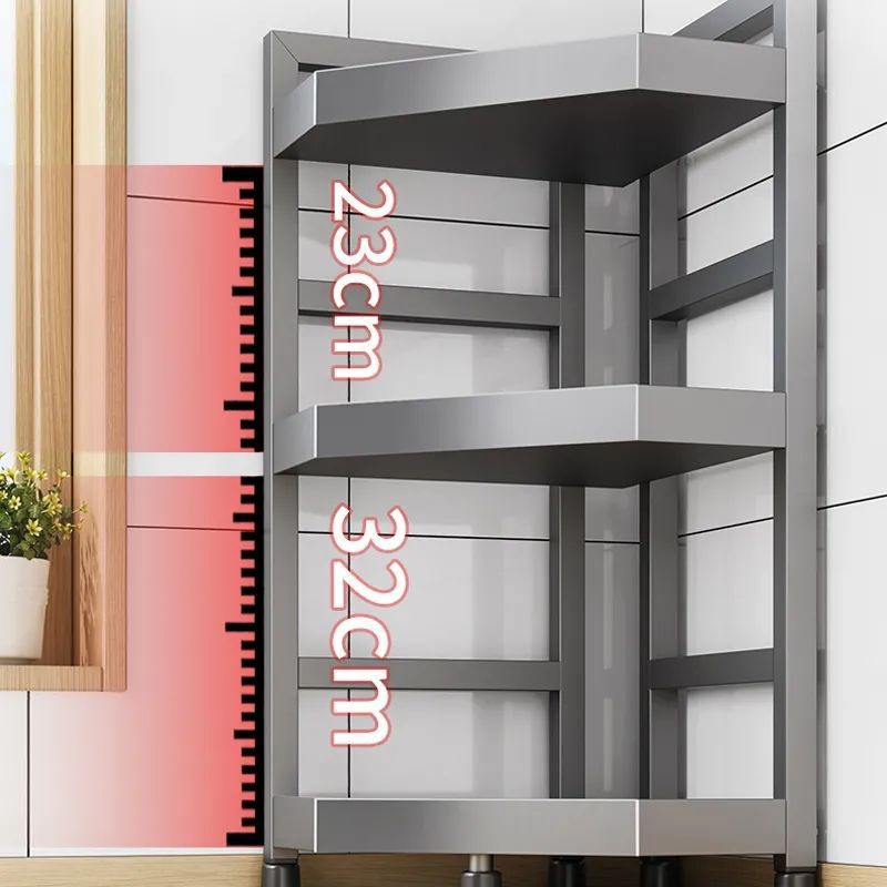 Gun Gray Spice Rack Triangular Storage Rack Stove Countertop Corner Chopstick Holder Storage Corner Kitchen Corner Fan-Shaped Rack