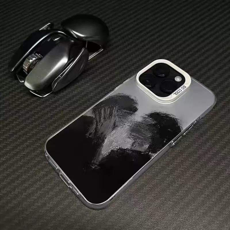 Чехол для телефона (Apple) iPhone 15 совместимый — цветная серебристая оболочка, маслообразный зеркальный рисунок